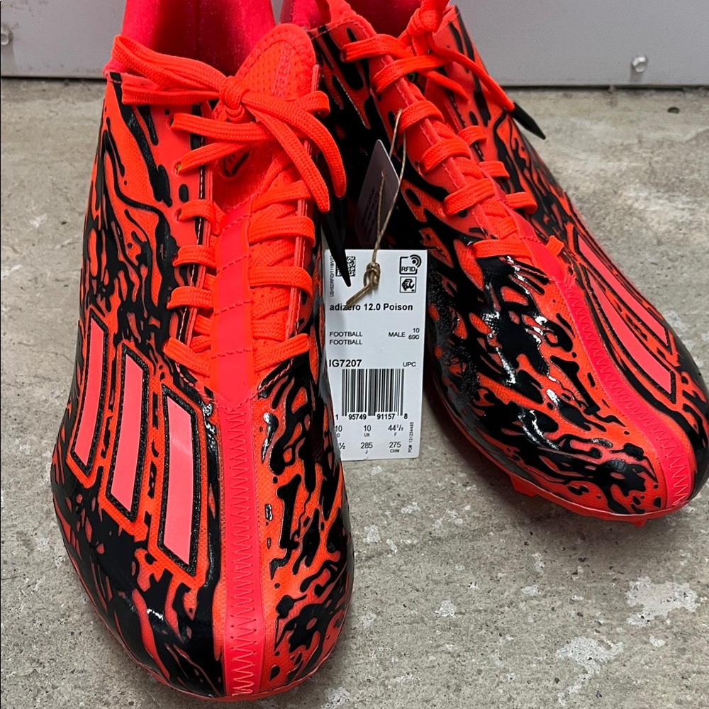 Adidas aduzero 12.0 Men's poison solar red football cleat nwt